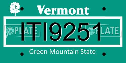 ITI9251 Vermont License Plate