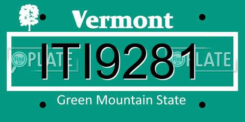 ITI9281 Vermont License Plate