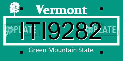 ITI9282 Vermont License Plate