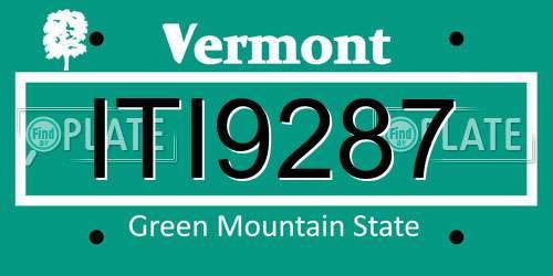 ITI9287 Vermont License Plate