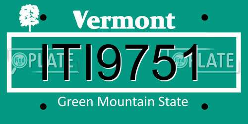 ITI9751 Vermont License Plate