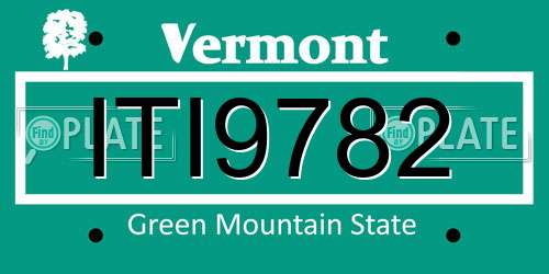 ITI9782 Vermont License Plate