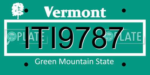 ITI9787 Vermont License Plate