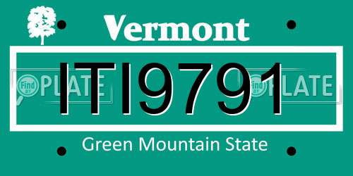 ITI9791 Vermont License Plate