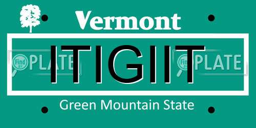 ITIGIIT Vermont License Plate