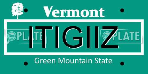 ITIGIIZ Vermont License Plate