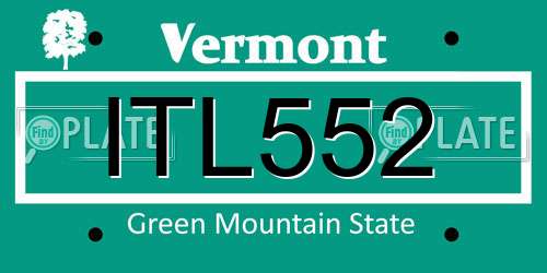 ITL552 Vermont License Plate