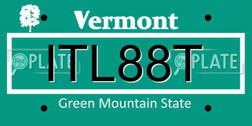ITL88T Vermont License Plate