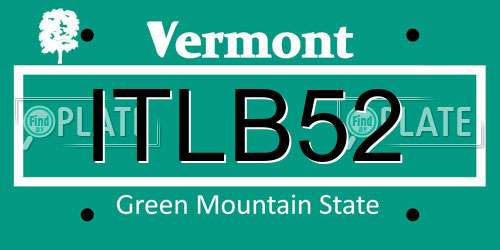 ITLB52 Vermont License Plate