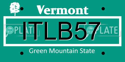 ITLB57 Vermont License Plate
