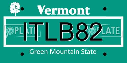 ITLB82 Vermont License Plate