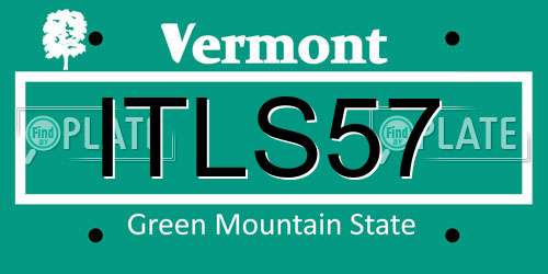 ITLS57 Vermont License Plate