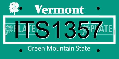 ITS1357 Vermont License Plate