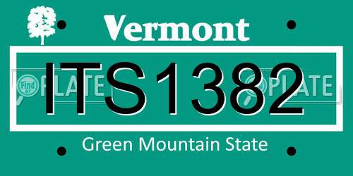 ITS1382 Vermont License Plate