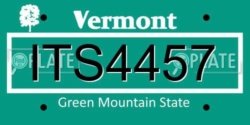 ITS4457 Vermont License Plate