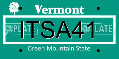 ITSA41 Vermont License Plate