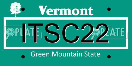 ITSC22 Vermont License Plate