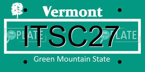 ITSC27 Vermont License Plate