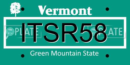 ITSR58 Vermont License Plate