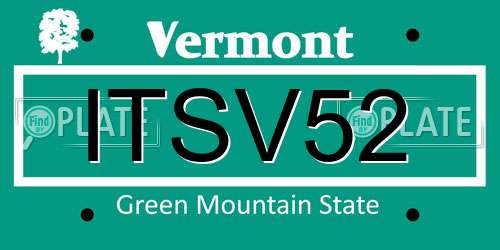 ITSV52 Vermont License Plate