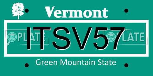 ITSV57 Vermont License Plate