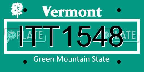 ITT1548 Vermont License Plate