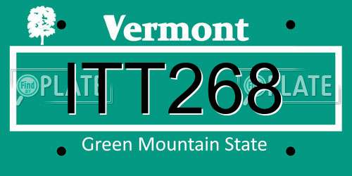 ITT268 Vermont License Plate