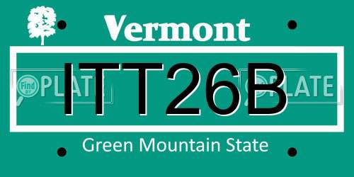 ITT26B Vermont License Plate