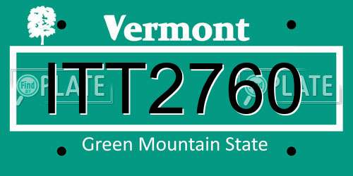 ITT2760 Vermont License Plate