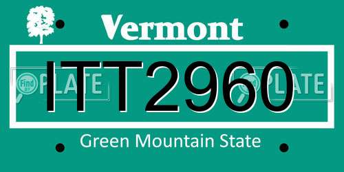 ITT2960 Vermont License Plate