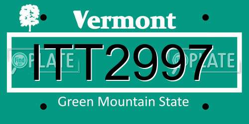 ITT2997 Vermont License Plate