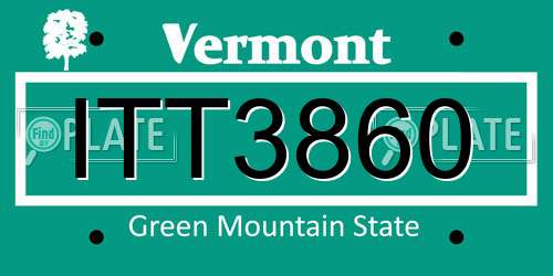ITT3860 Vermont License Plate