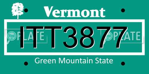 ITT3877 Vermont License Plate