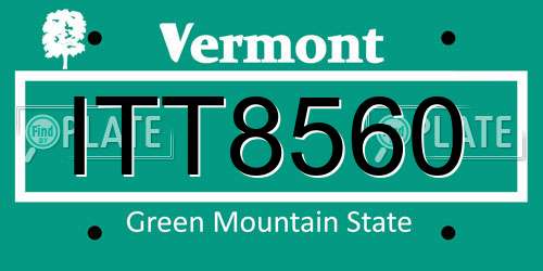 ITT8560 Vermont License Plate