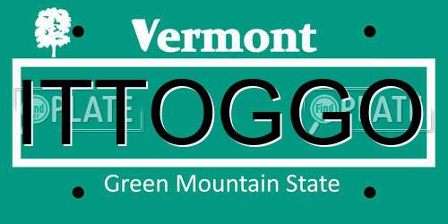 ITTOGGO Vermont License Plate