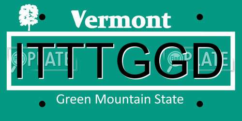 ITTTGGD Vermont License Plate