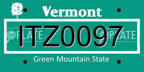 ITZ0097 Vermont License Plate
