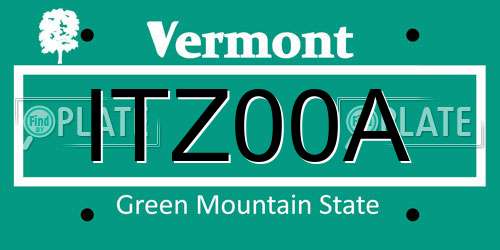 ITZ00A Vermont License Plate