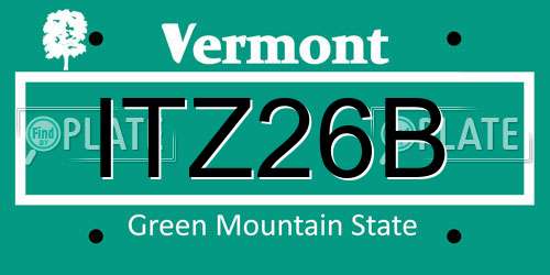 ITZ26B Vermont License Plate