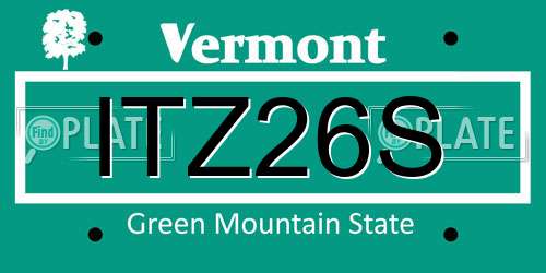 ITZ26S Vermont License Plate