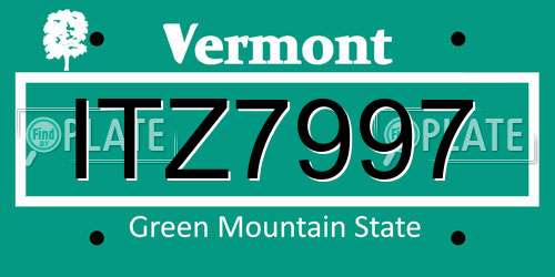 ITZ7997 Vermont License Plate