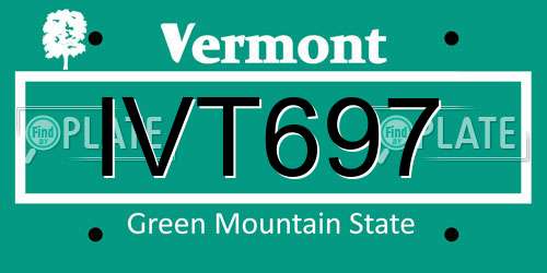 IVT697 Vermont License Plate