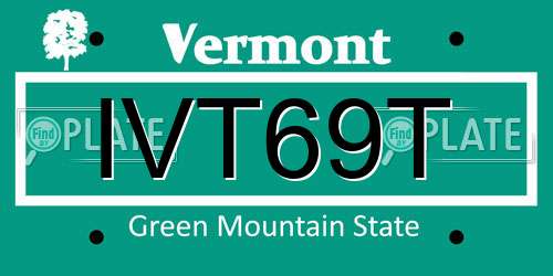 IVT69T Vermont License Plate