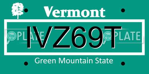 IVZ69T Vermont License Plate
