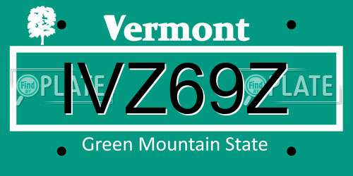 IVZ69Z Vermont License Plate