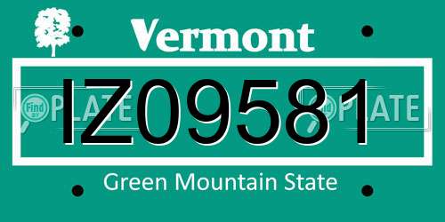 IZ09581 Vermont License Plate