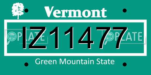 IZ11477 Vermont License Plate