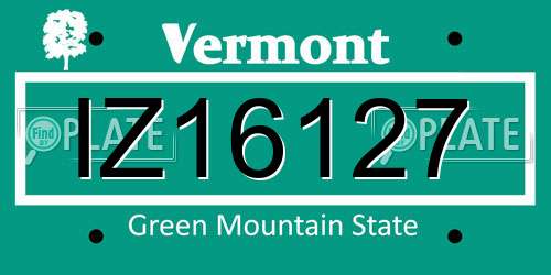 IZ16127 Vermont License Plate