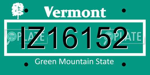 IZ16152 Vermont License Plate