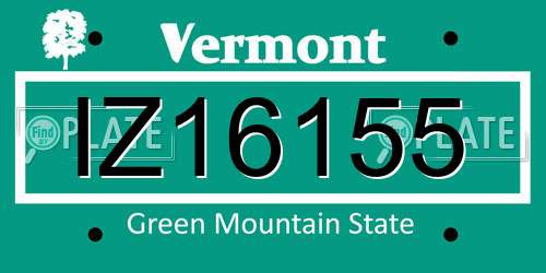 IZ16155 Vermont License Plate
